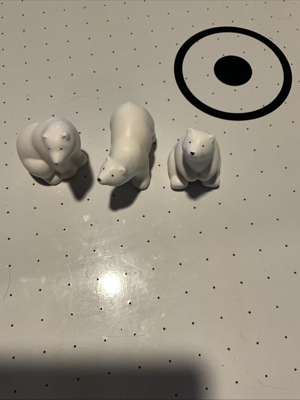 Set of 3 Polar Bear Ceramic White Figurines Made in Brazil
